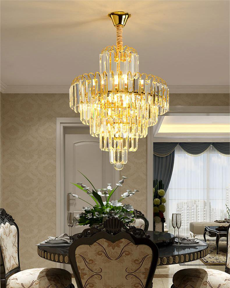 WOMO Large Cascading Crystal Chandelier-WM2917