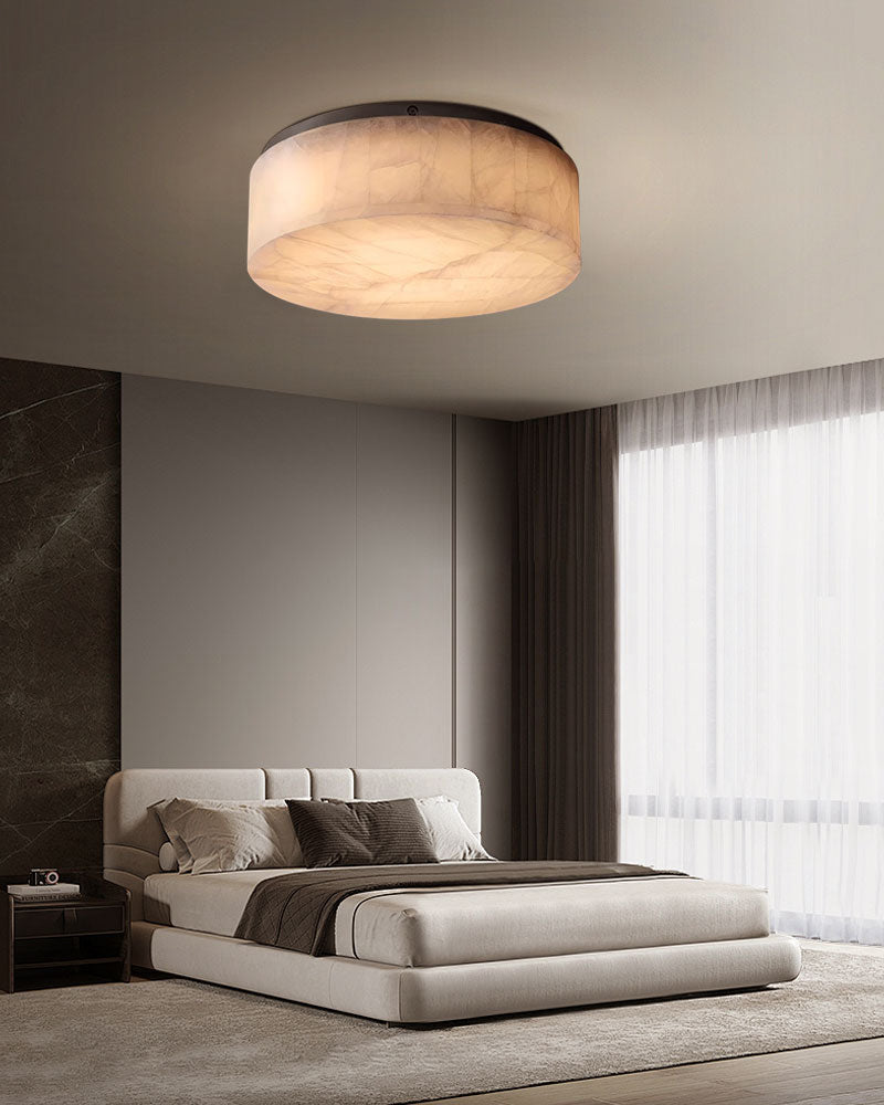 WOMO Drum Alabaster Flush Mount Ceiling Light-WM1143