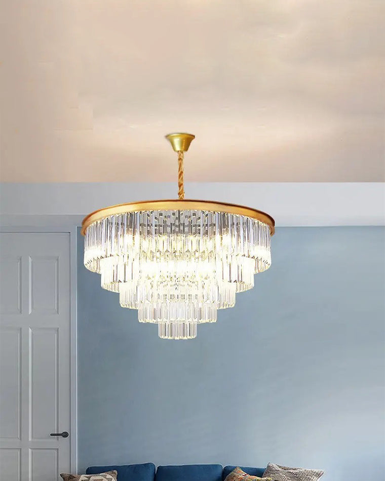 WOMO Tiered Crystal Prism Chandelier-WM2790