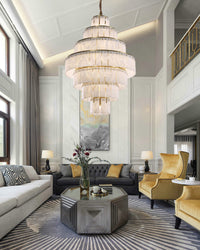 WOMO Giant Tiered Alabaster Foyer Chandelier-WM2926