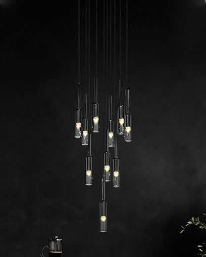 WOMO Cylinder Smoked Glass Chandelier-WM2771