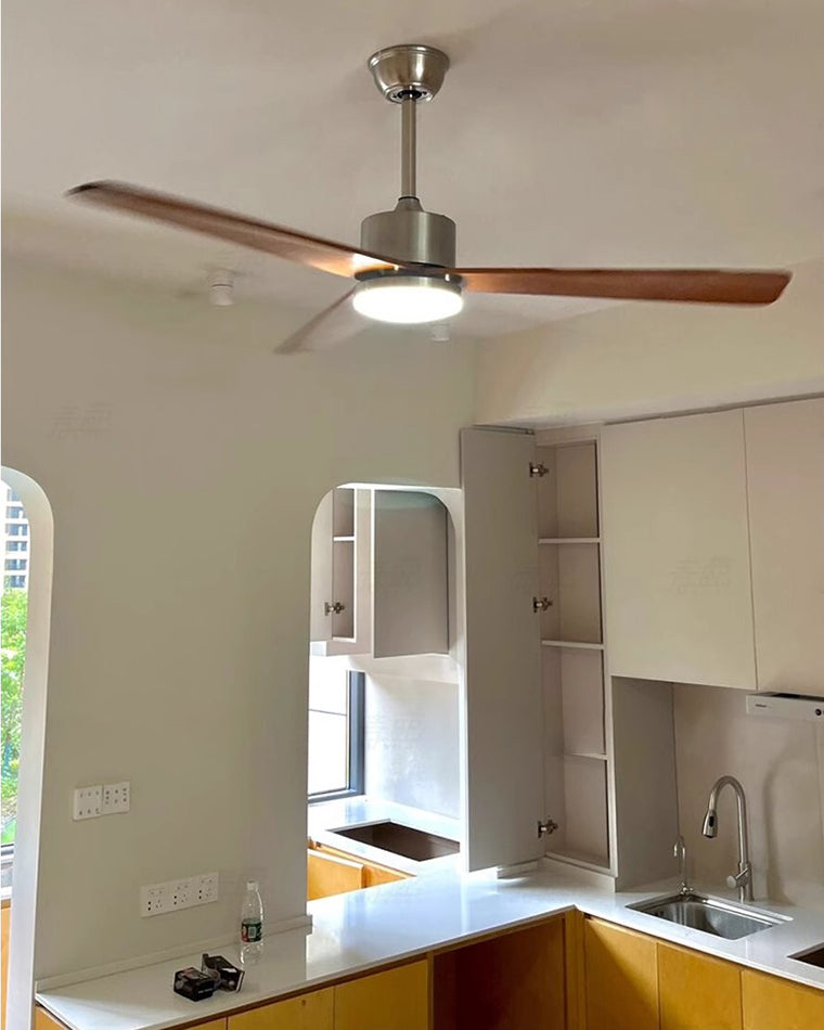 WOMO Mid Century Modern Ceiling Fan Lamp-WM5117