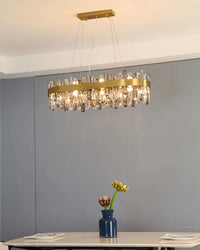 WOMO Long Oval Crystal Chandelier-WM2486