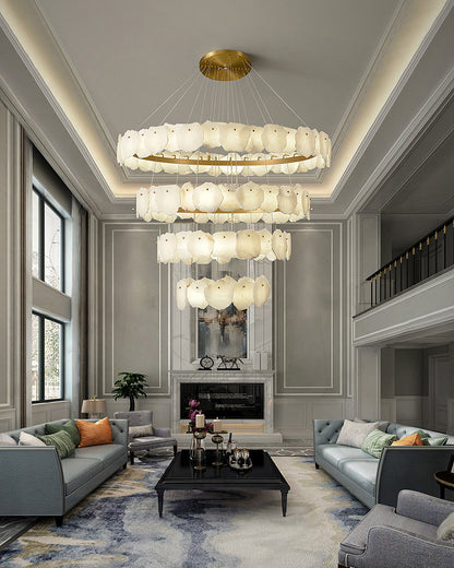 WOMO Tiered Circular Alabaster Chandelier-WM2671