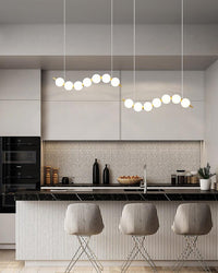 WOMO Pearl Globe Brass Dining Room Chandelier-WM2102d