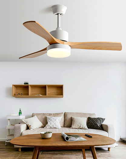 WOMO 3 Wood Blade Ceiling Fan Lamp-WM5068