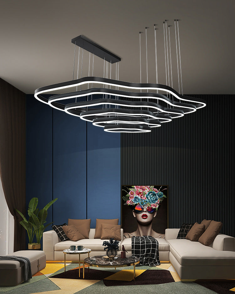 WOMO Oversized Tiered led Ring Chandelier-WM2599