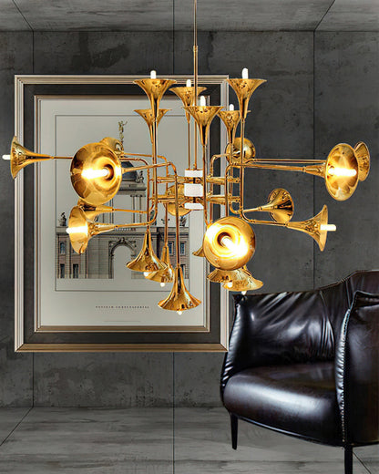 WOMO Gold Trumpet Art Deco Chandelier-WM2614