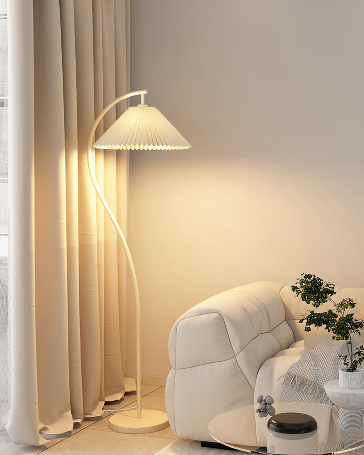 WOMO Pleated Gooseneck Floor Lamp-WM7119