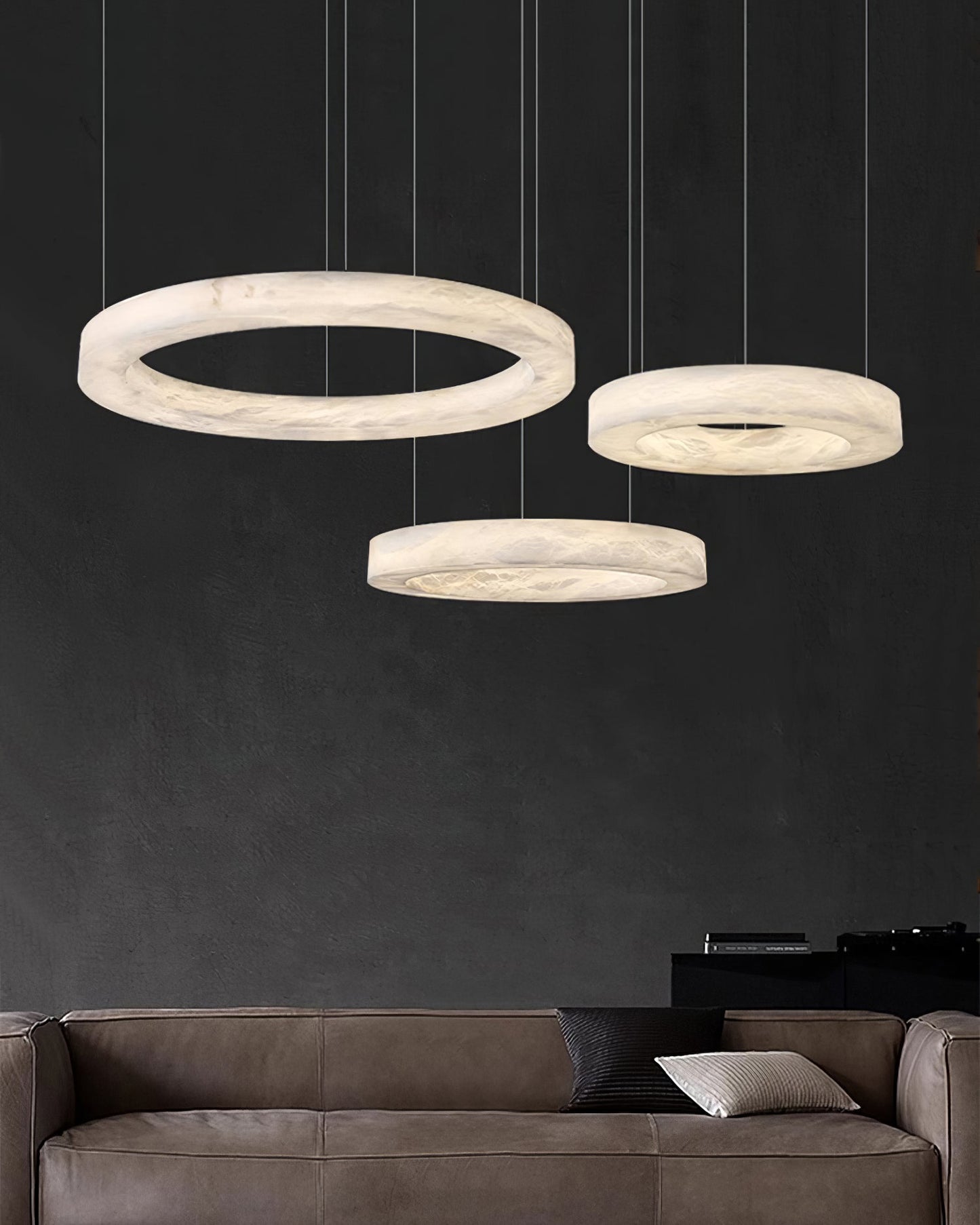 WOMO 3 Rings Alabaster Chandelier-WM2857