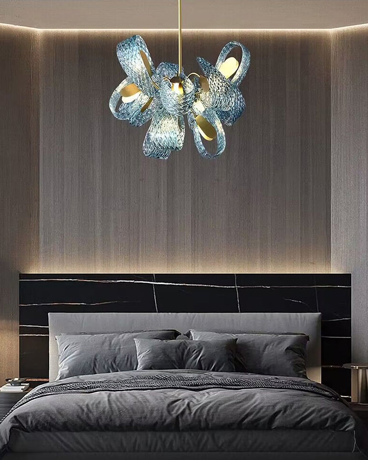 WOMO Peacock Blue Art Glass Chandelier-WM2213b