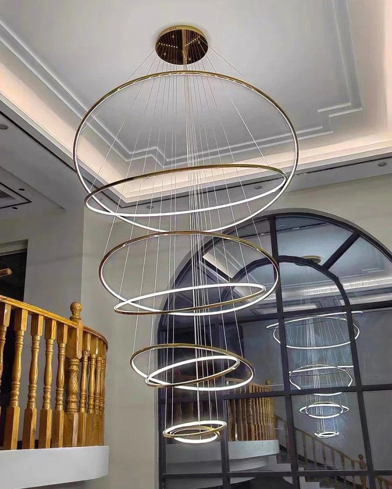 WOMO Large Tiered Ring Foyer Chandelier-WM2654