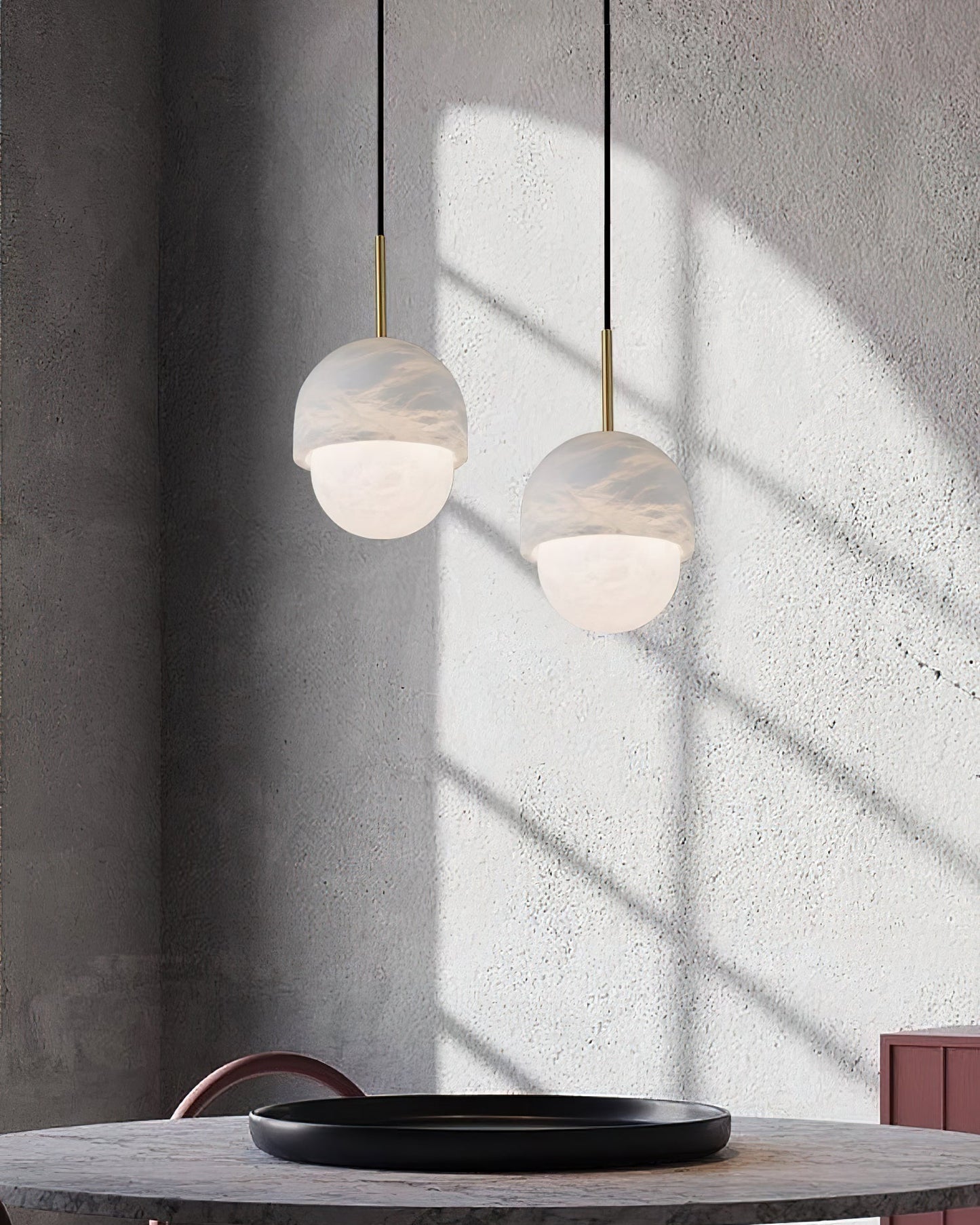 WOMO Alabaster Globe Pendant Light-WM2903