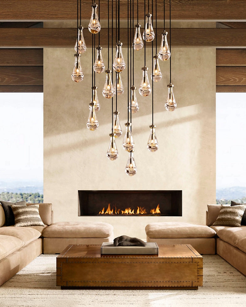 WOMO Raindrop Glass Chandelier-WM2809