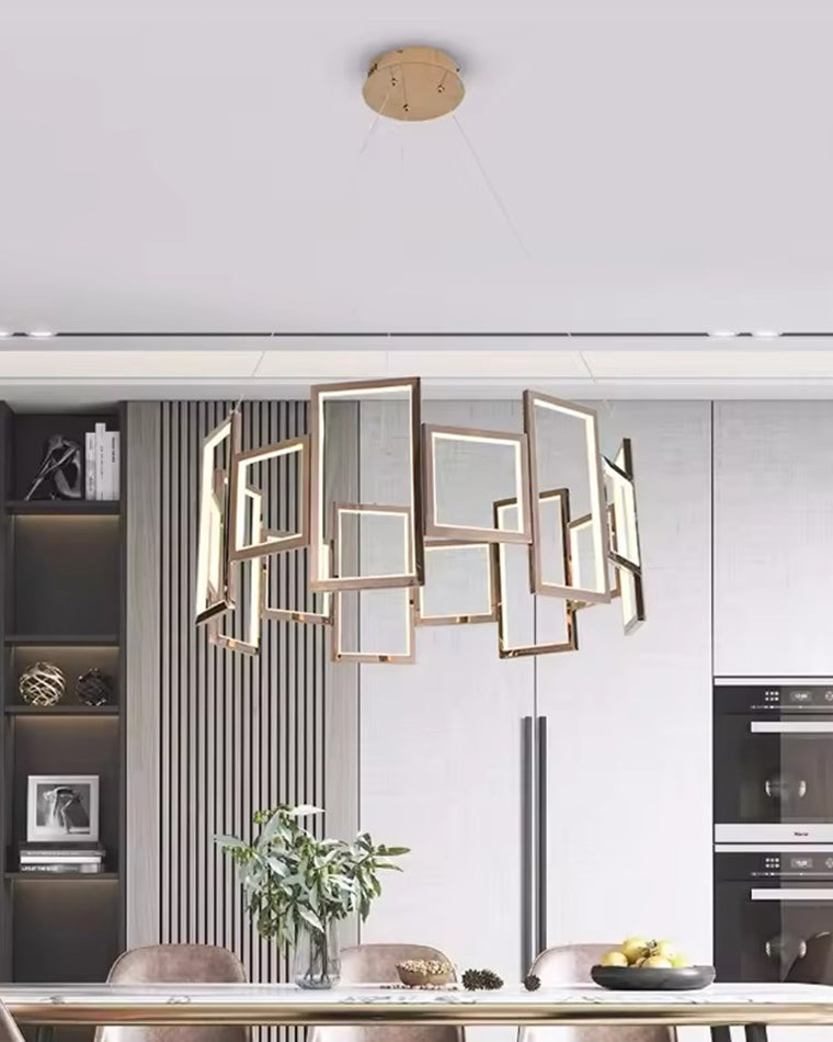 WOMO Rectangular Led Round Chandelier-WM2778