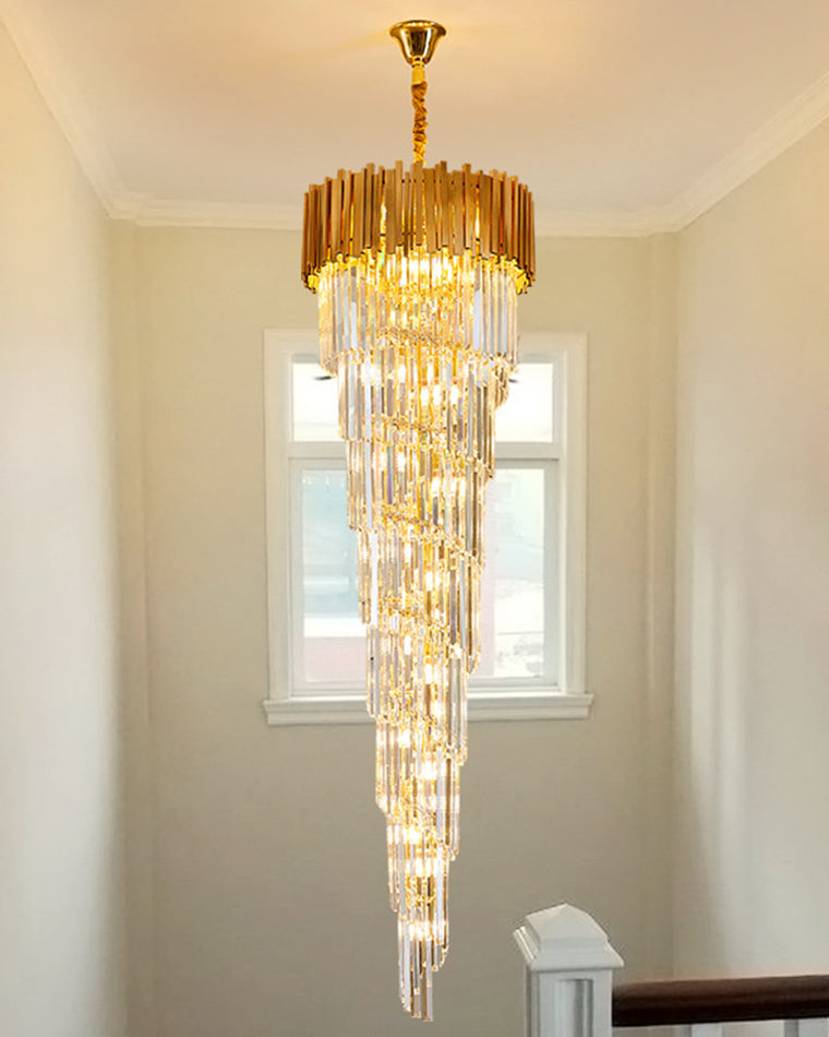 WOMO Gold Cascading Crystal Chandelier-WM2185d