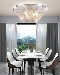WOMO Bowl Fringe Flush Mount Ceiling Light-WM1137