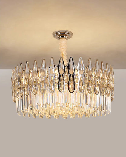 WOMO Rose Gold Round Crystal Chandelier-WM2545