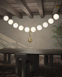 WOMO Pearl Brass Globe Dining Room Chandelier-WM2102b