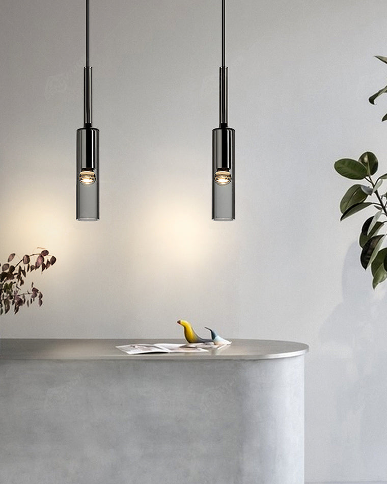 WOMO Cylinder Smoked Glass Kitchen Chandelier-WM2772