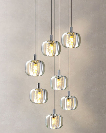 WOMO Colored Glass Multi Pendant Chandelier-WM2111