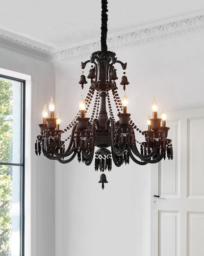 WOMO Victorian Black Candlestic Crystal Chandelier-WM2373