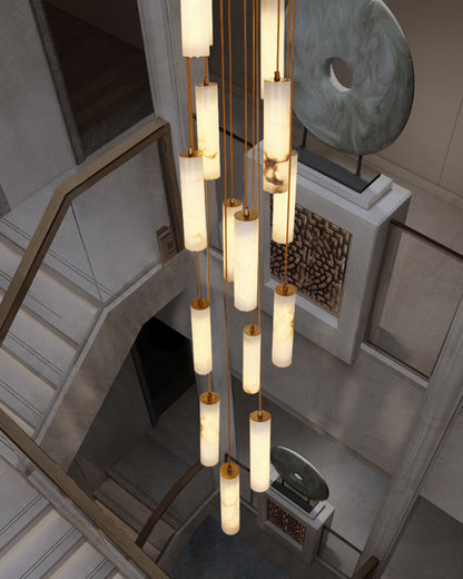 WOMO Cascading Cylinder Alabaster Chandelier-WM2827