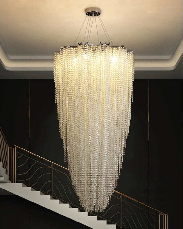 WOMO Cascading Crystal Foyer Chandelier-WM2750