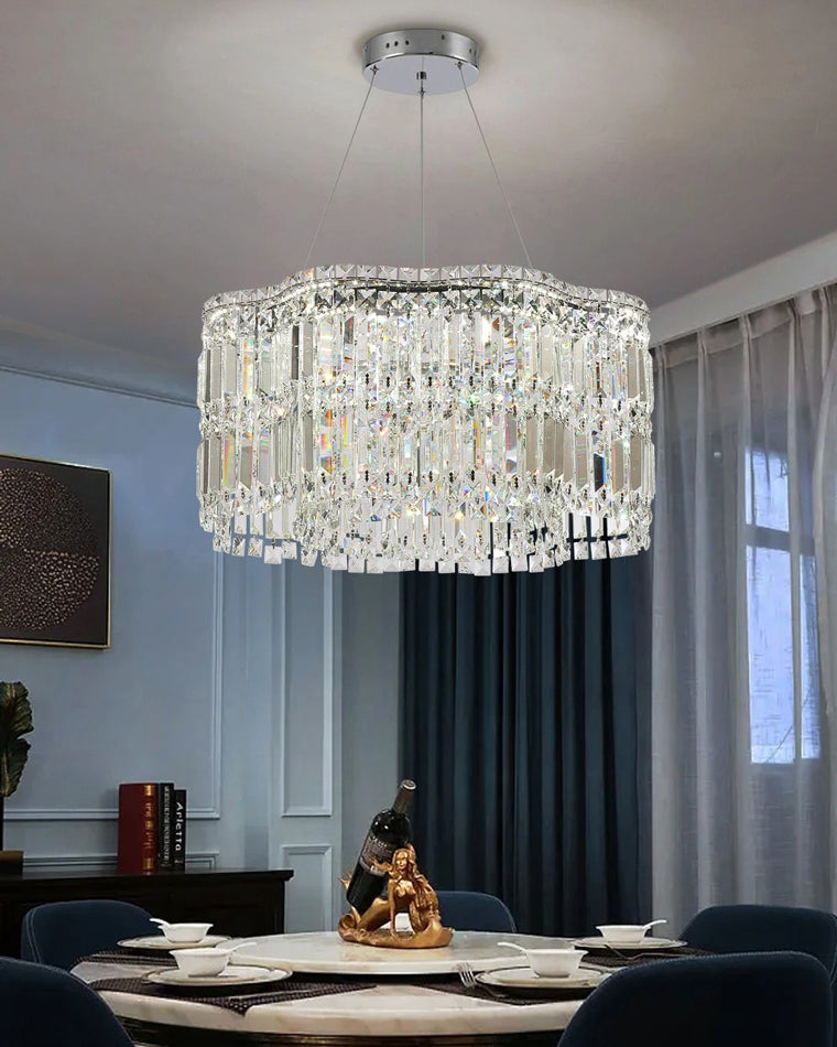 WOMO Flower Chrome Crystal Chandelier-WM2405