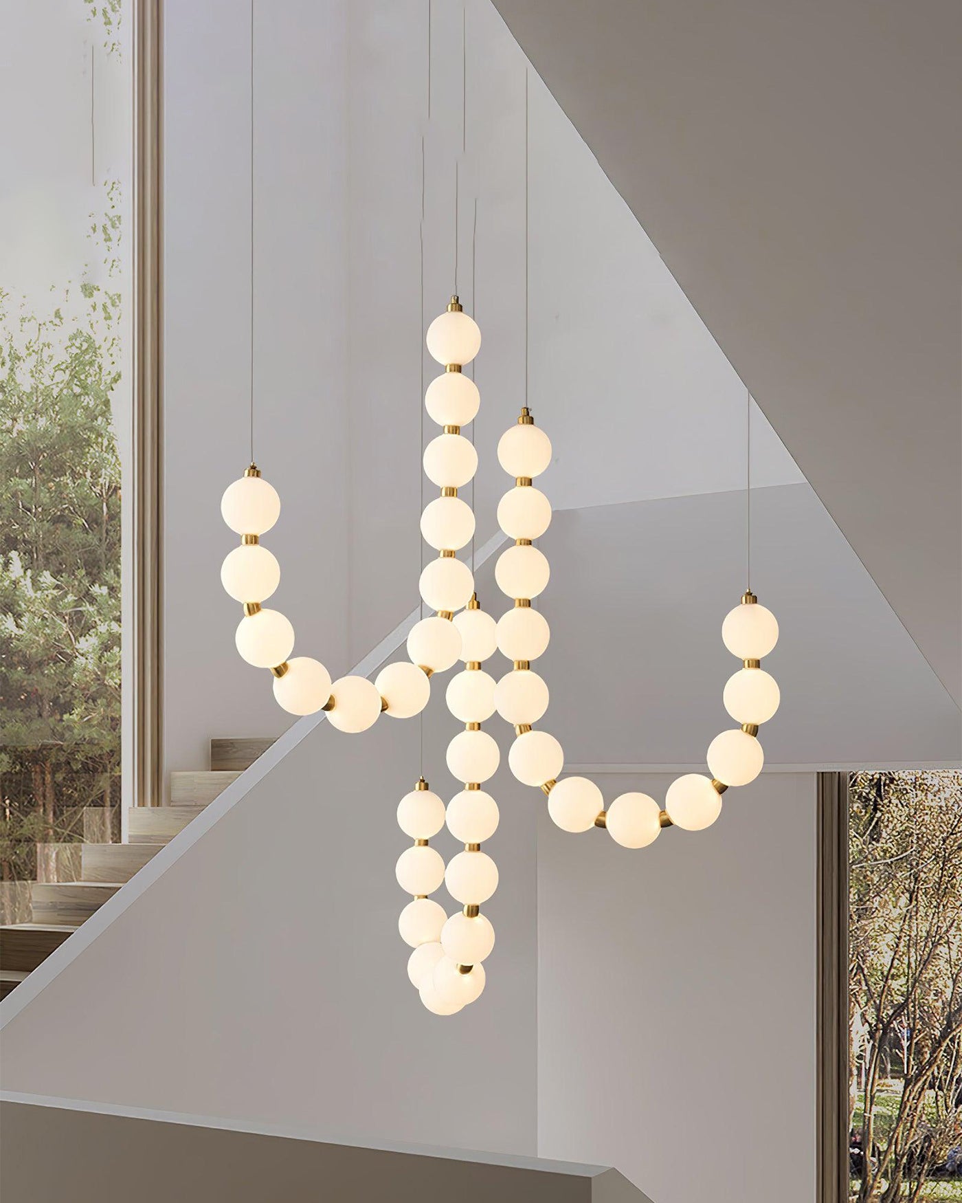 WOMO Pearl Brass Globe Chandelier-WM2102e
