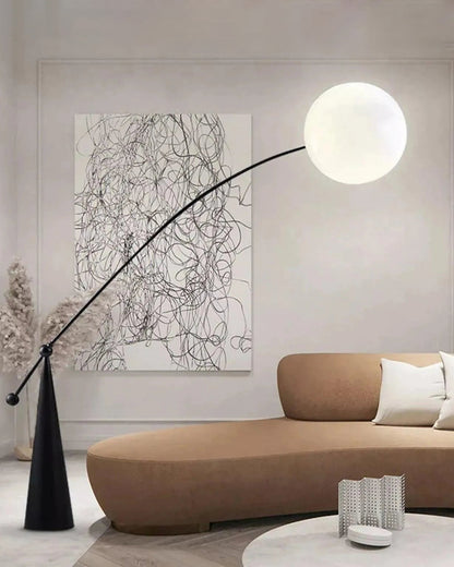 WOMO Glass Globe Cantilever Floor Lamp-WM7129