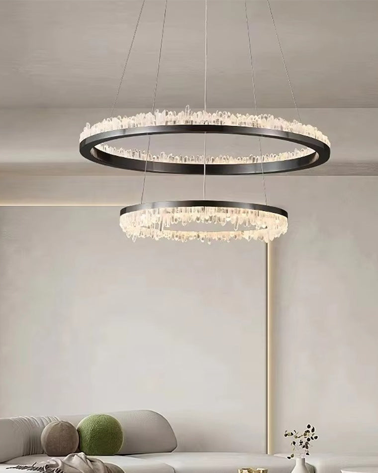 WOMO Rock Crystal Circular Led Chandelier-WM2715