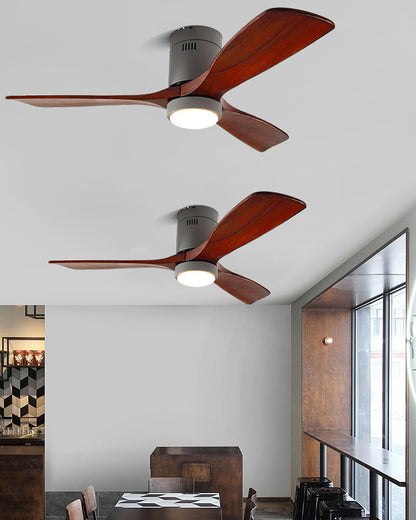 WOMO Mid-century Modern Hugger Ceiling Fan Lamp-WM5067