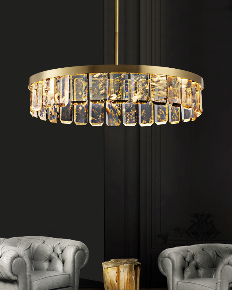 WOMO Gold Crystal Round Chandelier-WM2538