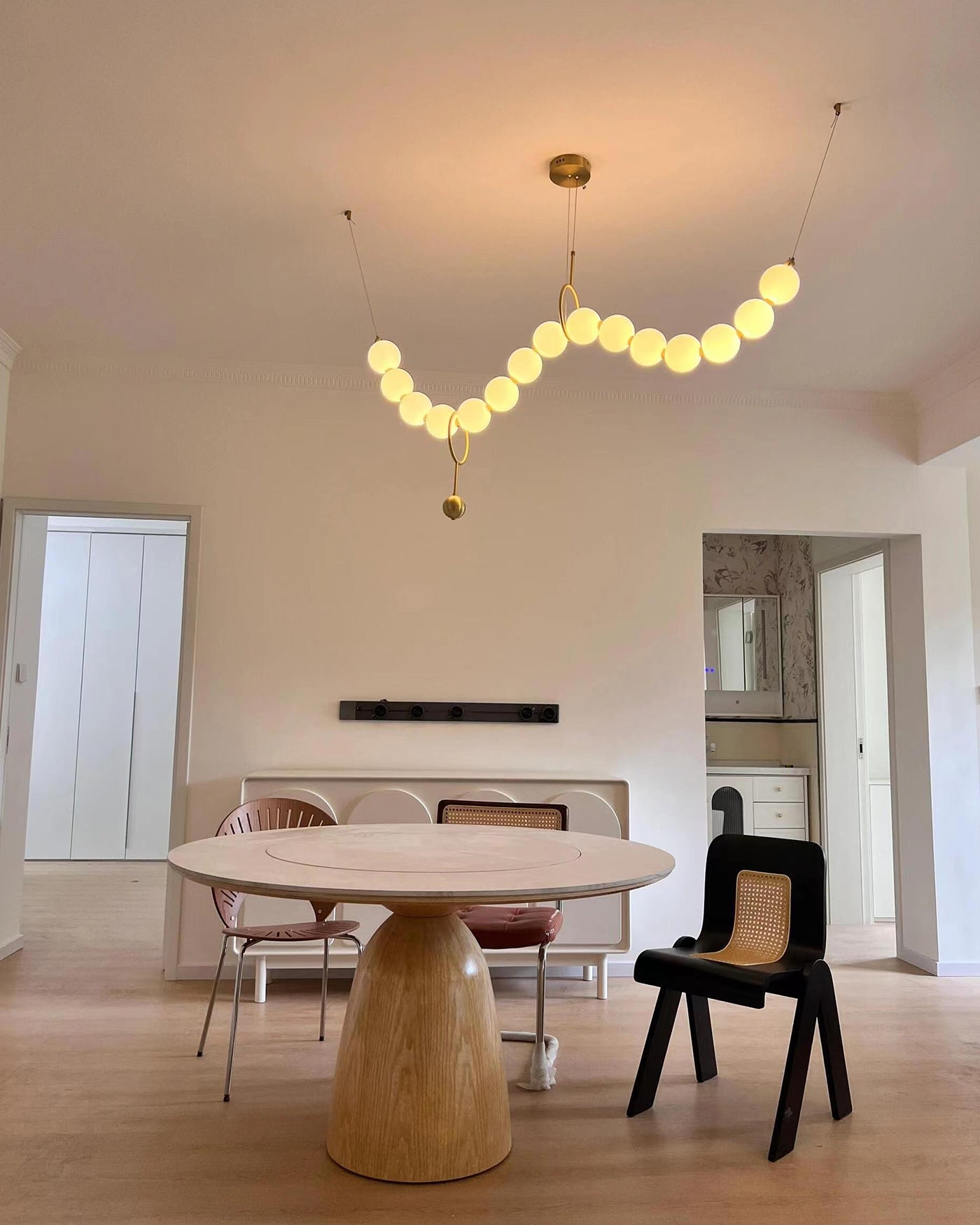 WOMO Pearl Brass Globe Dining Room Chandelier-WM2102a