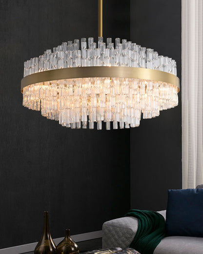 WOMO Gold Round Crystal Chandelier-WM2547