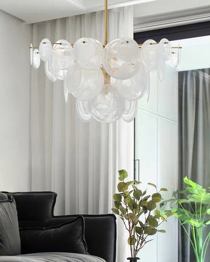 WOMO Textured Glass Disc Chandelier-WM2477