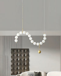 WOMO Pearl Brass Globe Dining Room Chandelier-WM2102c