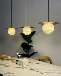 WOMO Disc Globe Alabaster Pendant Light-WM2836