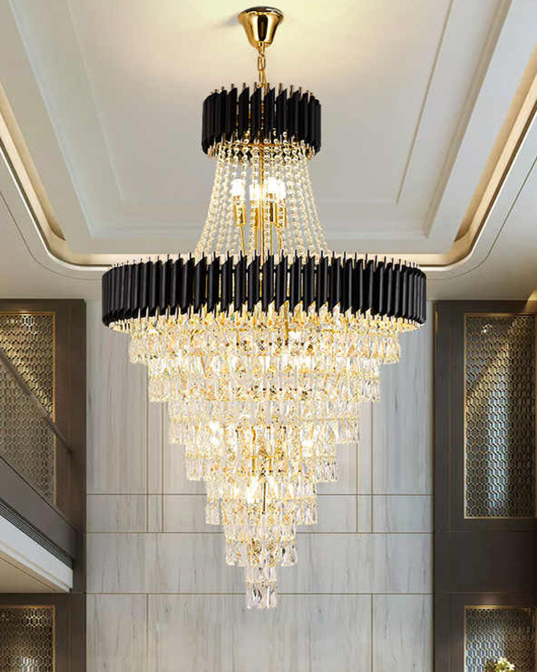 WOMO Tiered Tapered Crystal Chandelier-WM2699