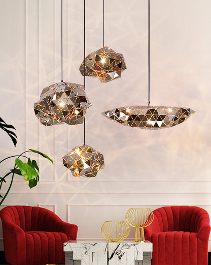 WOMO Geometric Chrome Pendant Light-WM2396