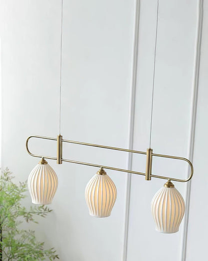 WOMO Linear Fluted Ceramic Chandelier-WM2121b