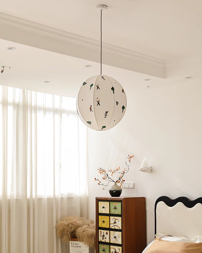 WOMO Fabric Globe Pendant Light-WM2945