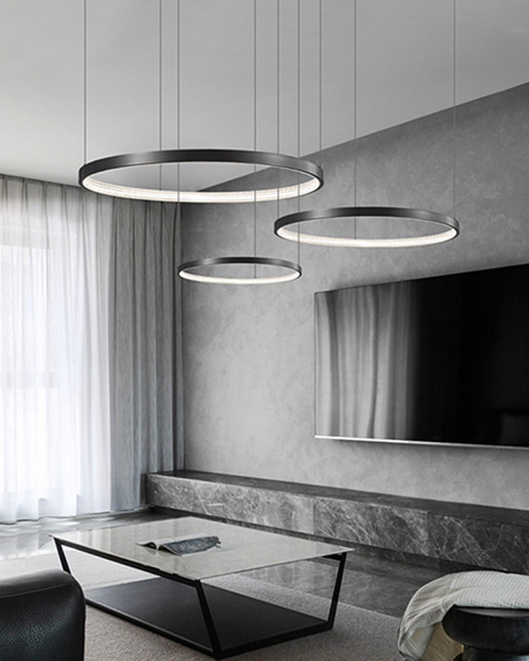WOMO Tiered Circular Led Brass Chandelier-WM2345