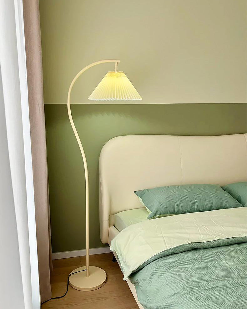 WOMO Pleated Gooseneck Floor Lamp-WM7119