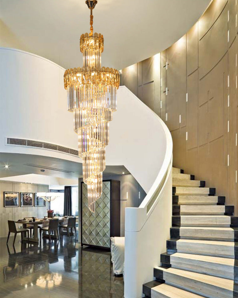 WOMO Long Tiered Crystal Chandelier-WM2387