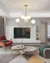 WOMO Gold Glass Globe Arm Chandelier-WM2625 thumbnail