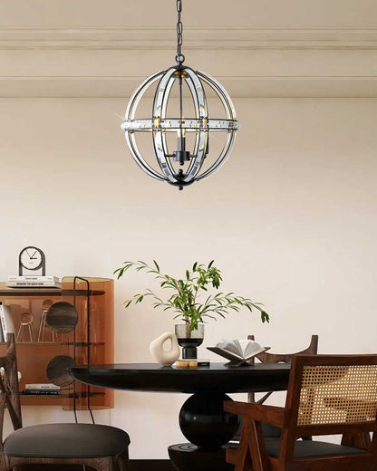 WOMO Cage Crystal Orb Pendant Light-WM2595