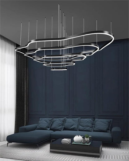 WOMO Oversized Tiered led Ring Chandelier-WM2599