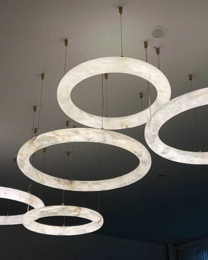 WOMO Alabaster Circle LED Chandelier-WM2873